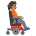 person in motorized wheelchair facing right, medium skin tone